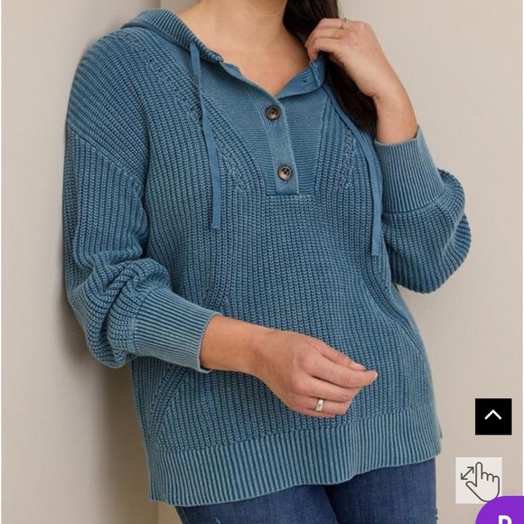 torrid Sweaters - Torrid Chunky Pullover Henley Hooded Sweater